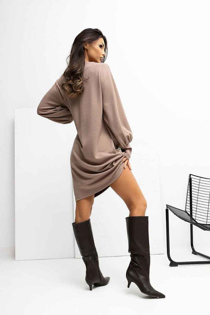 Rou Paris Puff Sleeve Midi Sweater Dress